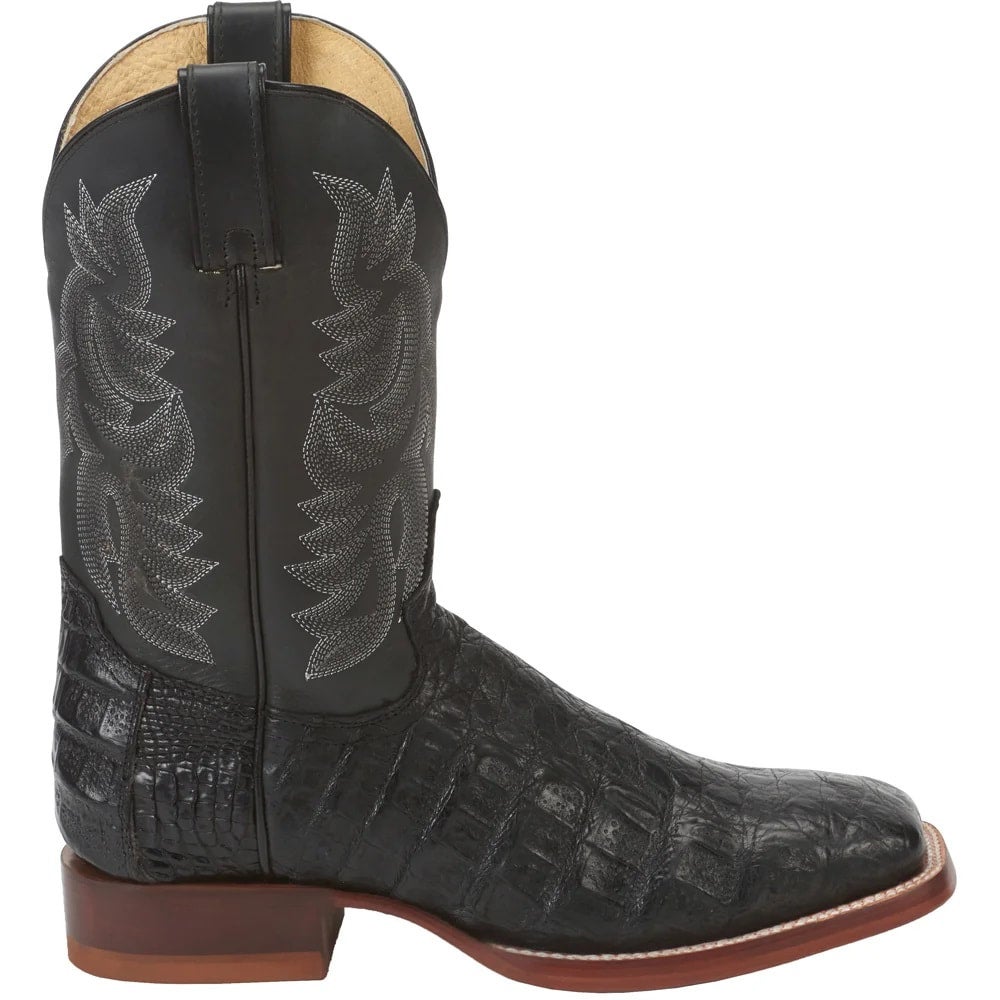 JUSTIN CX1252 MENS BLK VOLTAGE CAIMAN SQ TOE BOOTS | Young's