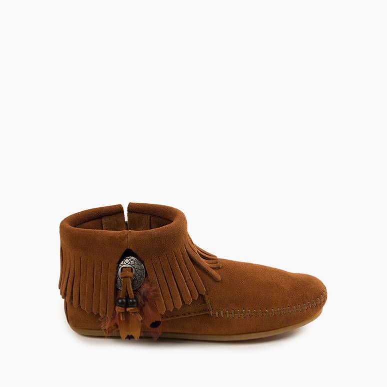 MINNETONKA 522 LADIES CONCHO FEATHER MOC