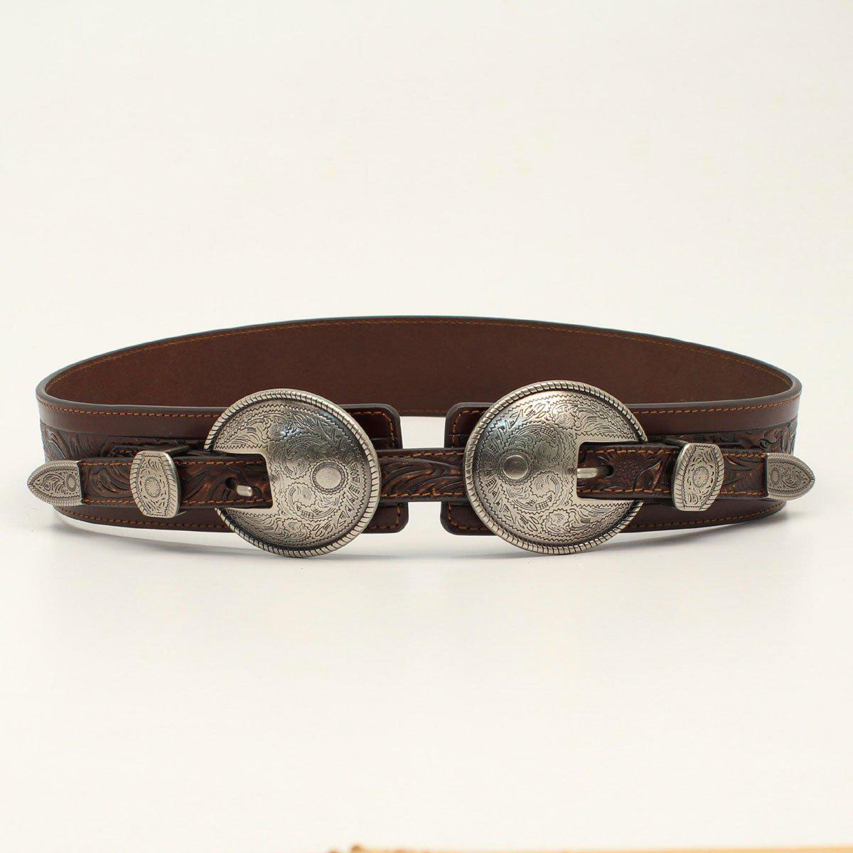 N320003208 Nocona Ladies Hair On With Studs Brown Belt