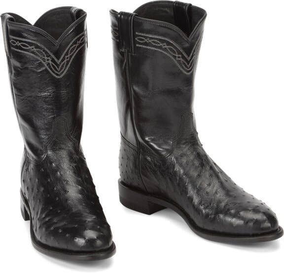 Justin ostrich boots black best sale