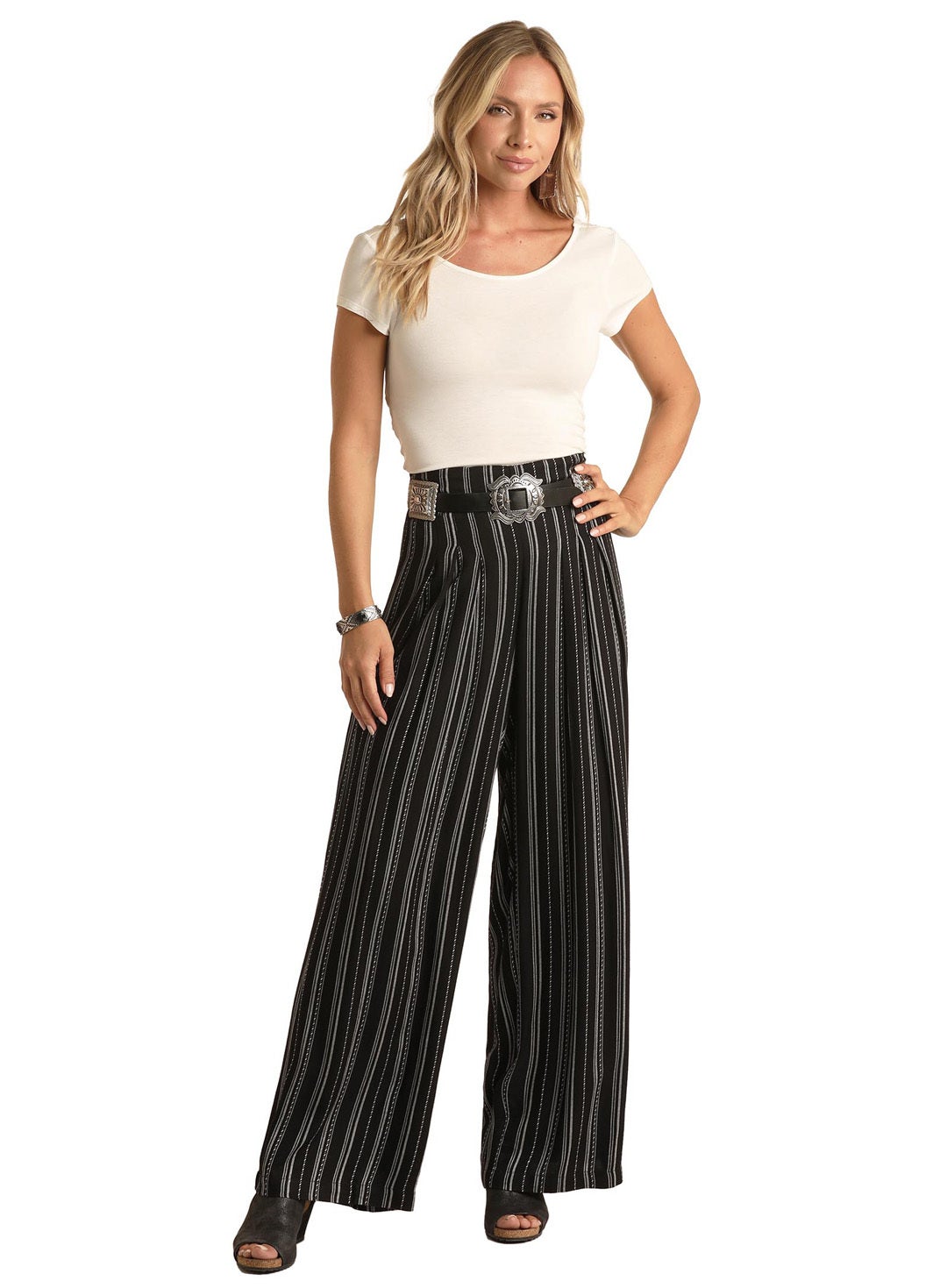 Ladies striped outlet pants